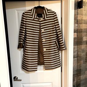 Brown jacket with beige stripes, size 10
